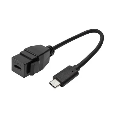 کابل جک ورودی آداپتور کیستون برای صفحه فیس سوکت دیواری USB C نر به مادگی